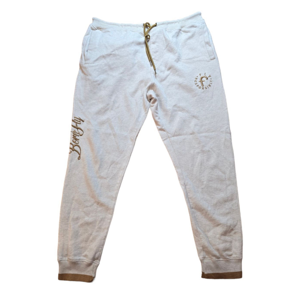 Men's Born Fly Oatmeal and Brown Sweatpants 2XL